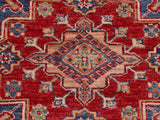 handmade Geometric Super Kazak Blue Beige Hand Knotted RECTANGLE 100% WOOL area rug 8x10