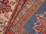 handmade Geometric Super Kazak Blue Beige Hand Knotted RECTANGLE 100% WOOL area rug 8x10
