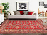 handmade Geometric Super Kazak Red Beige Hand Knotted RECTANGLE 100% WOOL area rug 8x10