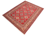 handmade Geometric Super Kazak Red Beige Hand Knotted RECTANGLE 100% WOOL area rug 8x10