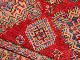 handmade Geometric Super Kazak Red Beige Hand Knotted RECTANGLE 100% WOOL area rug 8x10