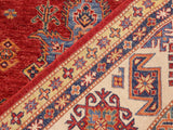 handmade Geometric Super Kazak Red Beige Hand Knotted RECTANGLE 100% WOOL area rug 9x13