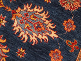 handmade Geometric Super Kazak Blue Beige Hand Knotted RECTANGLE 100% WOOL area rug 8x11