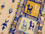 handmade Modern Moroccan Beige Blue Hand Knotted RECTANGLE 100% WOOL area rug 8x10