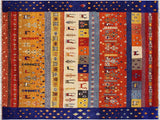 handmade Modern Moroccan Rust Blue Hand Knotted RECTANGLE 100% WOOL area rug 9x12
