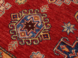 handmade Geometric Super Kazak Red Beige Hand Knotted RECTANGLE 100% WOOL area rug 8x10