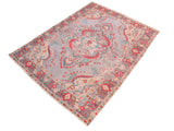handmade Vintage Blue Purple Hand Knotted RECTANGLE 100% WOOL area rug 6x9