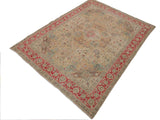 handmade Vintage Beige Pink Hand Knotted RECTANGLE 100% WOOL area rug 9x11