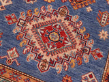 handmade Geometric Super Kazak Blue Beige Hand Knotted RECTANGLE 100% WOOL area rug 9x12