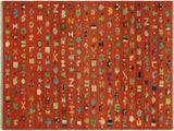 Rustic Moroccan High-Low Pile Johnston Wool Rug - 6'7'' x 9'7''