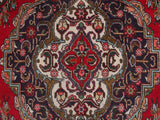 handmade Medallion, Traditional Tabriz Red Blue Hand Knotted RECTANGLE 100% WOOL area rug 7x11