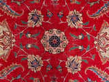 handmade Medallion, Traditional Tabriz Red Beige Hand Knotted RECTANGLE 100% WOOL area rug 10x13