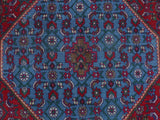 handmade Medallion, Traditional Tabriz Red Blue Hand Knotted RECTANGLE 100% WOOL area rug 10x13
