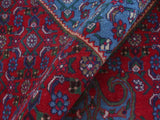 handmade Medallion, Traditional Tabriz Red Blue Hand Knotted RECTANGLE 100% WOOL area rug 10x13