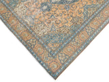 handmade Medallion, Traditional Tabriz Tan Blue Hand Knotted RECTANGLE 100% WOOL area rug 10x13