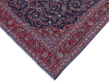 handmade Medallion, Traditional Kashan Blue Red Hand Knotted RECTANGLE 100% WOOL area rug 10x13