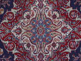 handmade Medallion, Traditional Kashan Blue Red Hand Knotted RECTANGLE 100% WOOL area rug 10x13