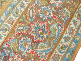 handmade Medallion, Traditional Kashan Orange Brown Hand Knotted RECTANGLE 100% WOOL area rug 10x13