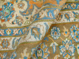handmade Medallion, Traditional Kashan Orange Brown Hand Knotted RECTANGLE 100% WOOL area rug 10x13