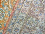 handmade Medallion, Traditional Kashan Orange Brown Hand Knotted RECTANGLE 100% WOOL area rug 10x13