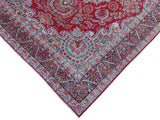 handmade Medallion, Traditional Tabriz Red Blue Hand Knotted RECTANGLE 100% WOOL area rug 10x13
