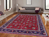 handmade Medallion, Traditional Tabriz Red Purple Hand Knotted RECTANGLE 100% WOOL area rug 10x13