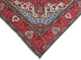 handmade Medallion, Traditional Tabriz Red Blue Hand Knotted RECTANGLE 100% WOOL area rug 10x13