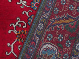 handmade Medallion, Traditional Tabriz Red Blue Hand Knotted RECTANGLE 100% WOOL area rug 10x13