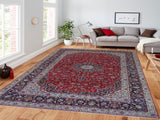 handmade Medallion, Traditional Kashan Red Purple Hand Knotted RECTANGLE 100% WOOL area rug 10x14