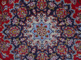 handmade Medallion, Traditional Kashan Red Purple Hand Knotted RECTANGLE 100% WOOL area rug 10x14
