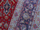 handmade Medallion, Traditional Kashan Red Purple Hand Knotted RECTANGLE 100% WOOL area rug 10x14