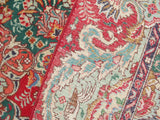 handmade Medallion, Traditional Tabriz Red Green Hand Knotted RECTANGLE 100% WOOL area rug 10x13