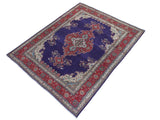 handmade Medallion, Traditional Tabriz Blue Red Hand Knotted RECTANGLE 100% WOOL area rug 10x13