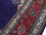 handmade Medallion, Traditional Tabriz Blue Red Hand Knotted RECTANGLE 100% WOOL area rug 10x13