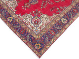 handmade Medallion, Traditional Tabriz Red Blue Hand Knotted RECTANGLE 100% WOOL area rug 7x9