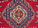 handmade Medallion, Traditional Tabriz Red Blue Hand Knotted RECTANGLE 100% WOOL area rug 7x9