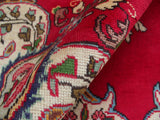 handmade Medallion, Traditional Tabriz Red Blue Hand Knotted RECTANGLE 100% WOOL area rug 7x9