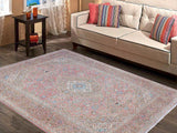 handmade Medallion, Traditional Kashan Pink Brown Hand Knotted RECTANGLE 100% WOOL area rug 8x12