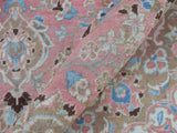 handmade Medallion, Traditional Kashan Pink Brown Hand Knotted RECTANGLE 100% WOOL area rug 8x12