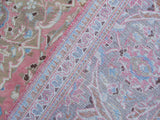 handmade Medallion, Traditional Kashan Pink Brown Hand Knotted RECTANGLE 100% WOOL area rug 8x12