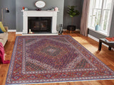 handmade Medallion, Traditional Tabriz Mahi Purple Rust Hand Knotted RECTANGLE 100% WOOL area rug 10x13