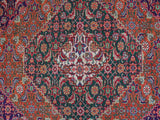 handmade Medallion, Traditional Tabriz Mahi Purple Rust Hand Knotted RECTANGLE 100% WOOL area rug 10x13