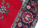handmade Medallion, Traditional Tabriz Red Purple Hand Knotted RECTANGLE 100% WOOL area rug 10x13