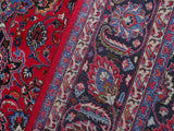 handmade Medallion, Traditional Kashan Red Blue Hand Knotted RECTANGLE 100% WOOL area rug 10x13
