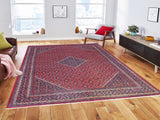 handmade Medallion, Traditional Tabriz Mahi Red Purple Hand Knotted RECTANGLE 100% WOOL area rug 10x13