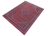 handmade Medallion, Traditional Tabriz Mahi Red Purple Hand Knotted RECTANGLE 100% WOOL area rug 10x13