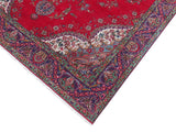 handmade Medallion, Traditional Tabriz Red Purple Hand Knotted RECTANGLE 100% WOOL area rug 9x13