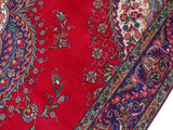 handmade Medallion, Traditional Tabriz Red Purple Hand Knotted RECTANGLE 100% WOOL area rug 9x13