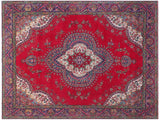 handmade Medallion, Traditional Tabriz Red Purple Hand Knotted RECTANGLE 100% WOOL area rug 9x13