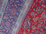 handmade Medallion, Traditional Kashan Red Blue Hand Knotted RECTANGLE 100% WOOL area rug 10x14